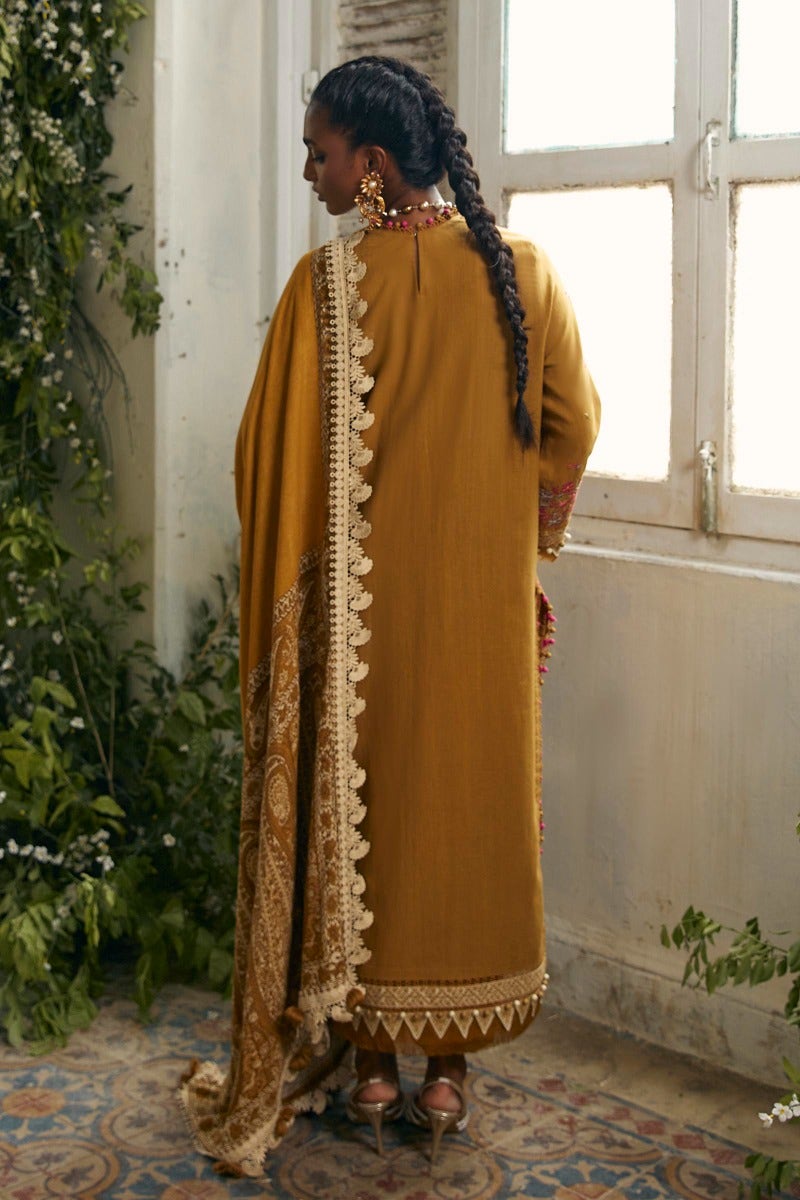 SANA SAFINAZ 3 Piece Unstitched Gold & Paste Printed Suit - M224-002A-CP