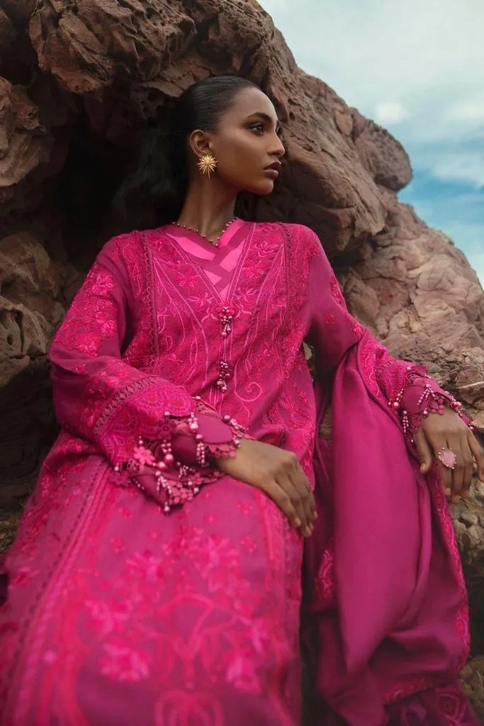 SANA SAFINAZ 3 Piece Unstitched Gold & Paste Printed Suit - M224-003A-CP