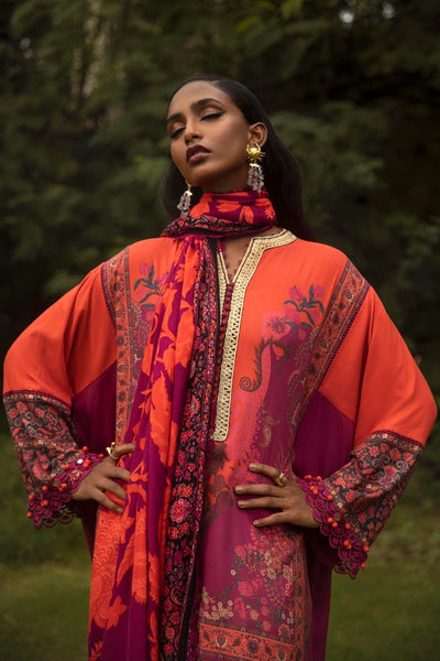 SANA SAFINAZ 3 Piece Unstitched Gold & Paste Printed Suit - M224-008A-CO