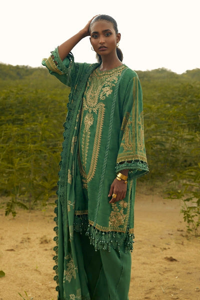 SANA SAFINAZ 3 Piece Unstitched Gold & Paste Printed Suit - M224-015B-CP