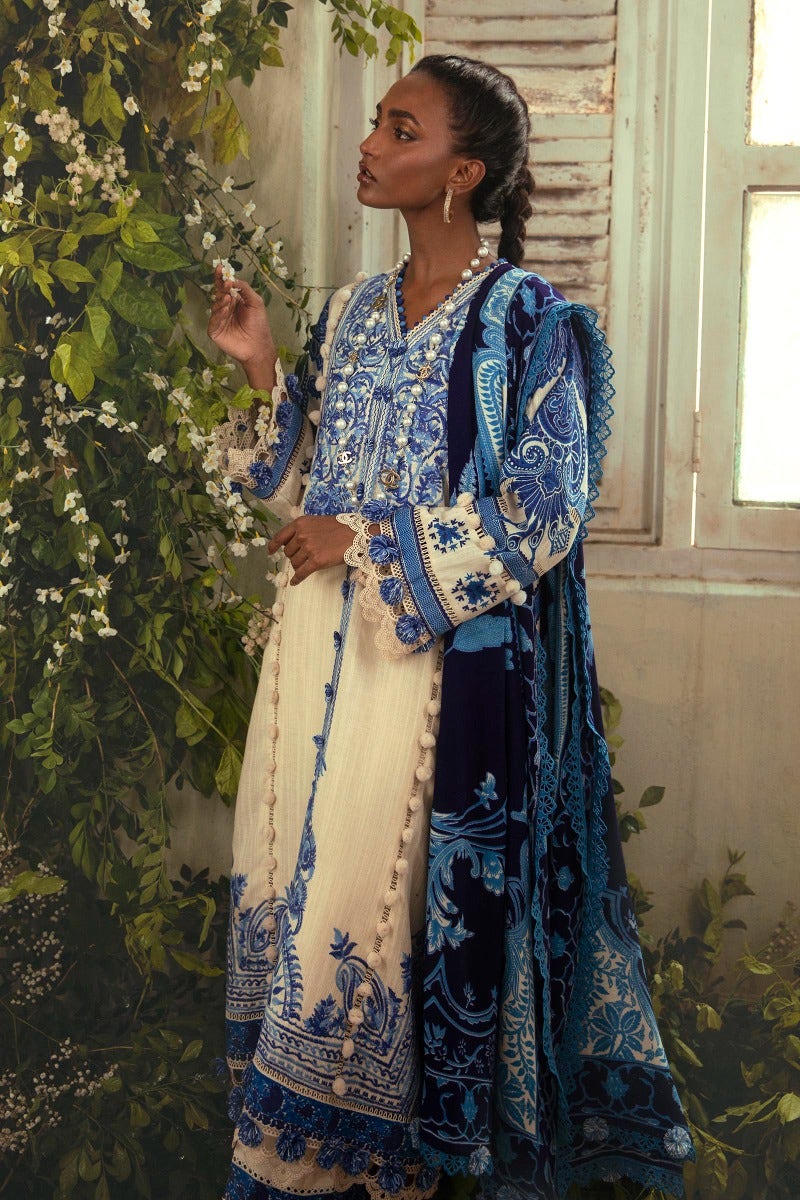 SANA SAFINAZ 3 Piece Unstitched Gold & Paste Printed Suit - M224-018A-CP