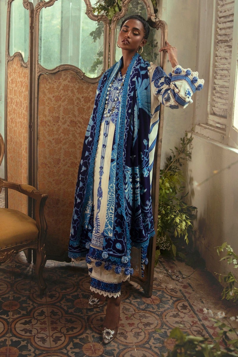 SANA SAFINAZ 3 Piece Unstitched Gold & Paste Printed Suit - M224-018A-CP