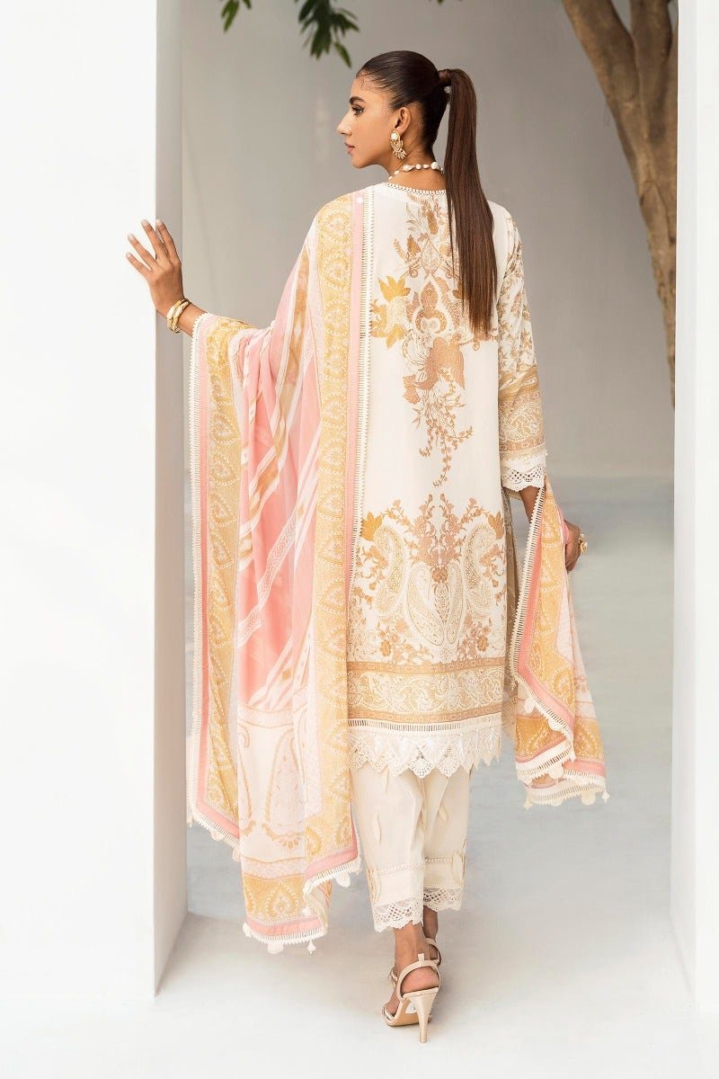 SANA SAFINAZ 3 Piece Unstitched Printed Embroidered Lawn Suit - M231-007B-CI