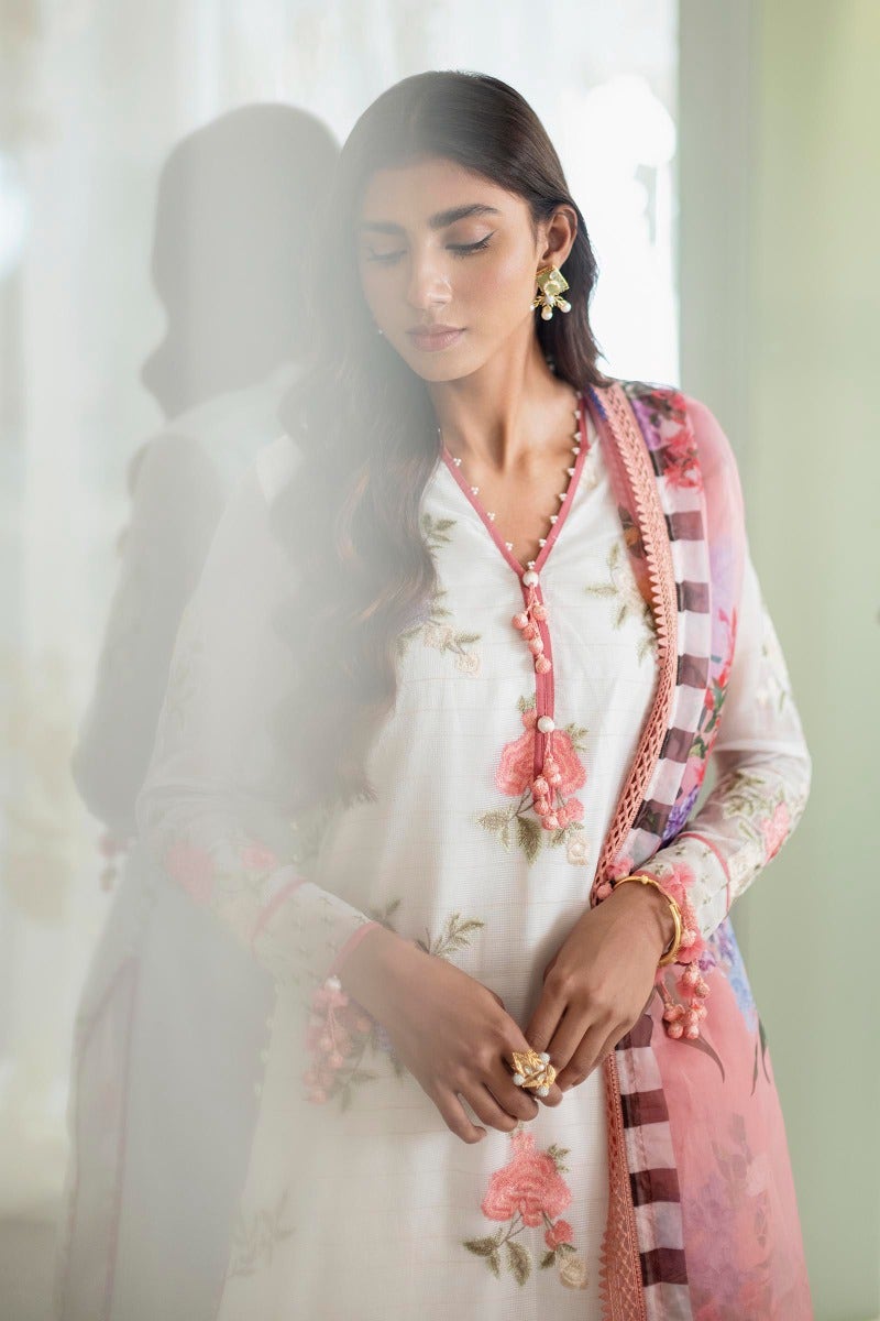 SANA SAFINAZ 3 Piece Unstitched Printed Embroidered Lawn Suit - M231-010B-CH