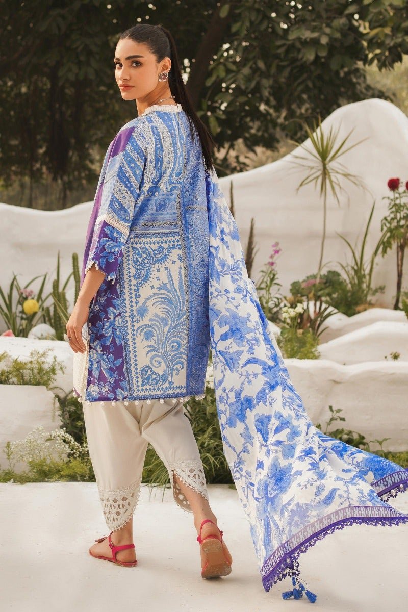 SANA SAFINAZ 3 Piece Unstitched Printed Embroidered Lawn Suit - M231-011B-CI
