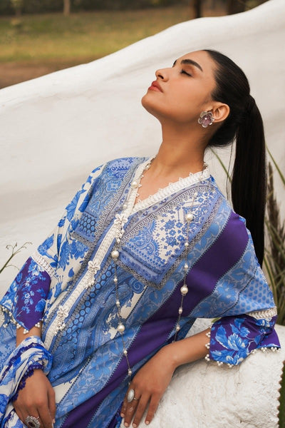 SANA SAFINAZ 3 Piece Unstitched Printed Embroidered Lawn Suit - M231-011B-CI