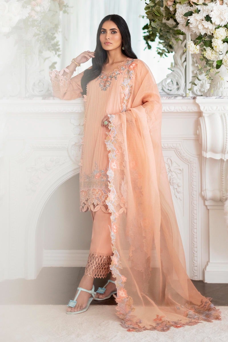 SANA SAFINAZ 3 Piece Unstitched Printed Embroidered Lawn Suit - M231-013B-CZ