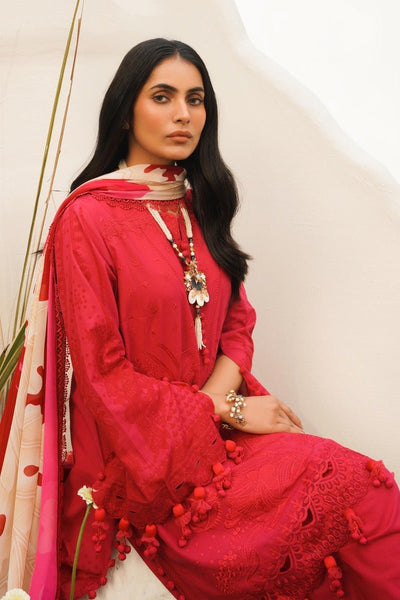 SANA SAFINAZ 3 Piece Unstitched Printed Embroidered Lawn Suit - M231-014B-CJ