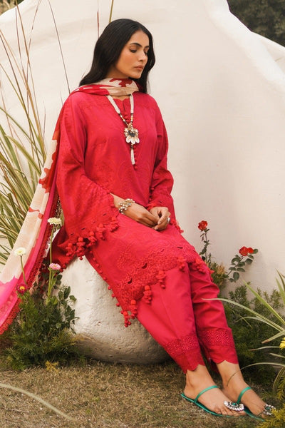 SANA SAFINAZ 3 Piece Unstitched Printed Embroidered Lawn Suit - M231-014B-CJ