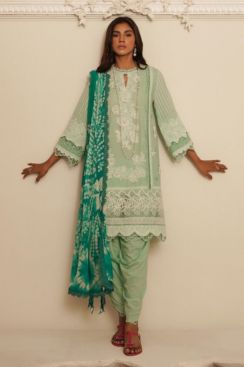 SANA SAFINAZ 3 Piece Unstitched Printed Embroidered Lawn Suit - M231-020A-CJ