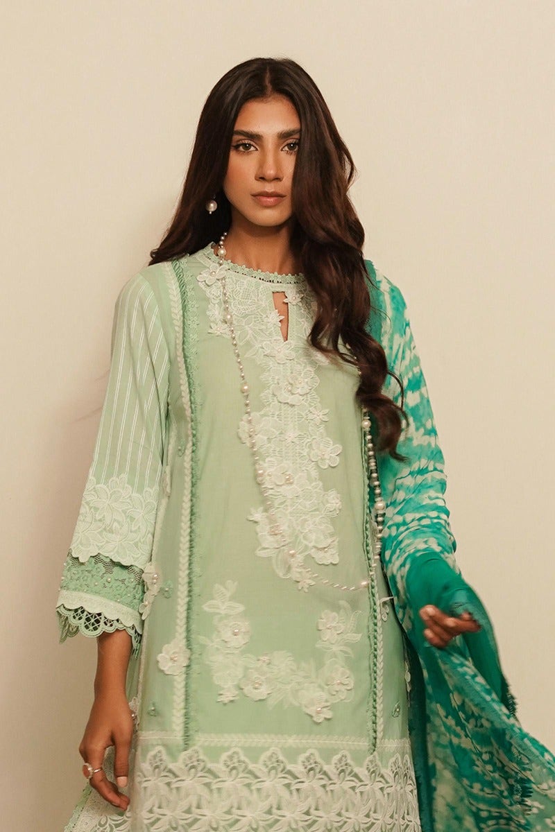 SANA SAFINAZ 3 Piece Unstitched Printed Embroidered Lawn Suit - M231-020A-CJ