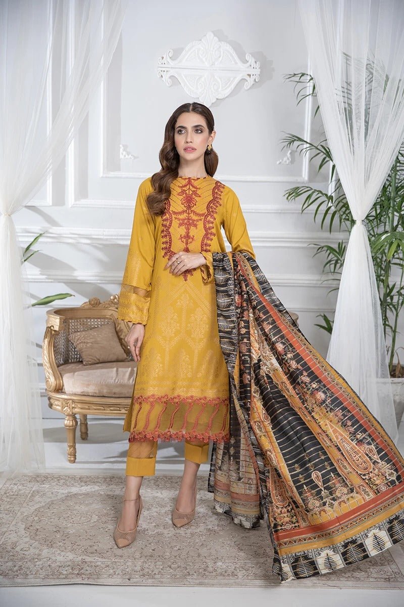 RAAYA Luxury Embroidered Jacquard Stitched 3pc Suit D-03 MAYER