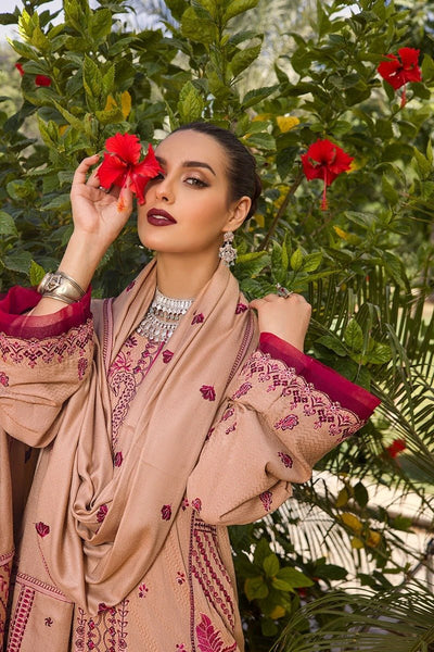Rang Rasiya 3 Piece Stitched Embroidered Dobby Linen Suit D-13 MEHSAN
