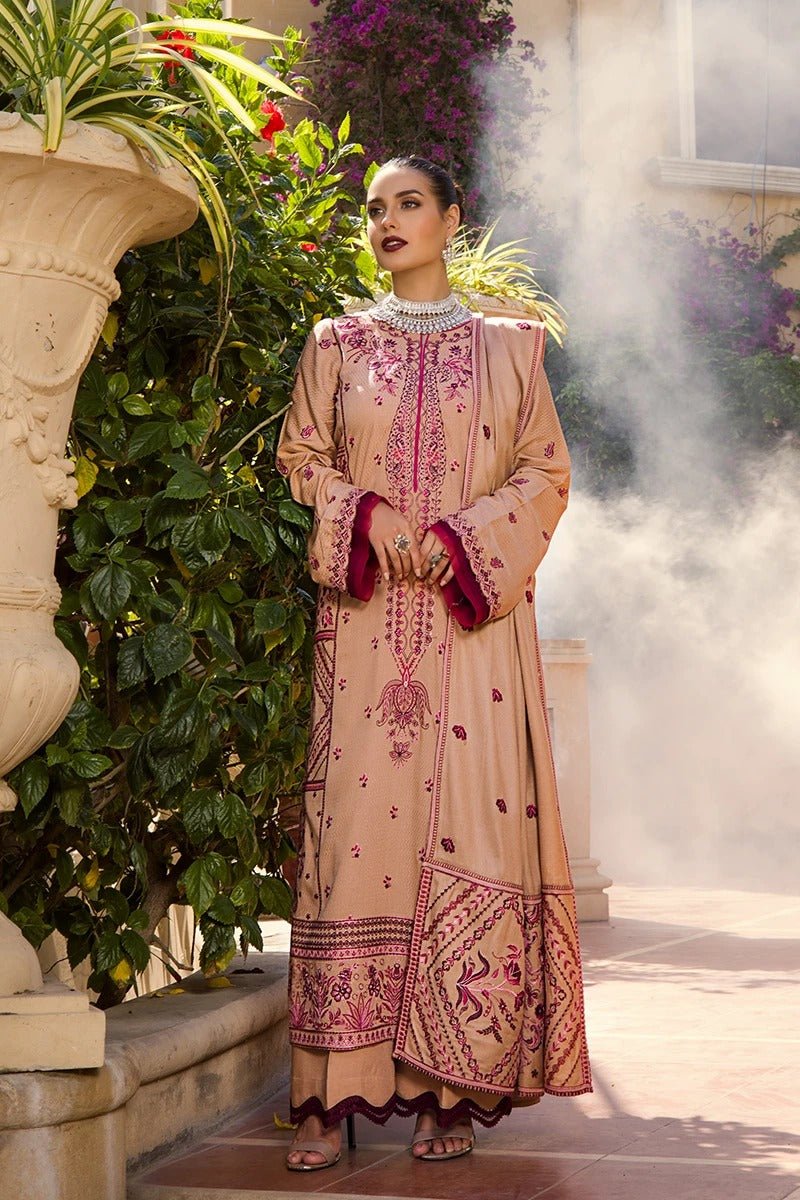 Rang Rasiya 3 Piece Stitched Embroidered Dobby Linen Suit D-13 MEHSAN