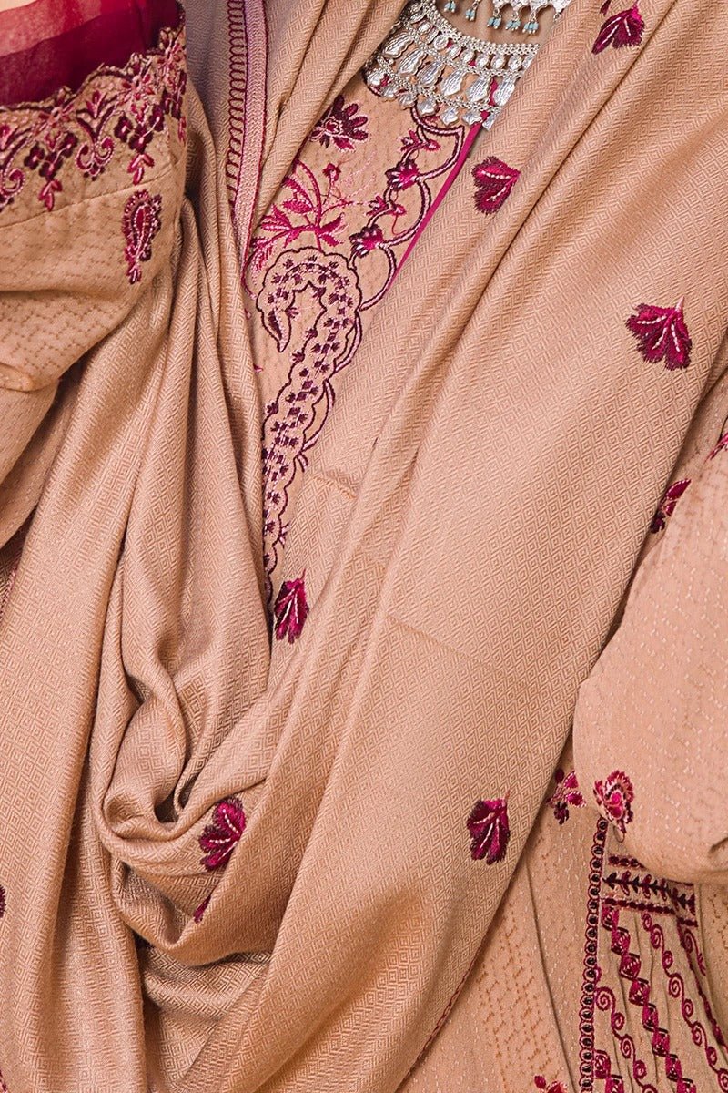 Rang Rasiya 3 Piece Stitched Embroidered Dobby Linen Suit D-13 MEHSAN