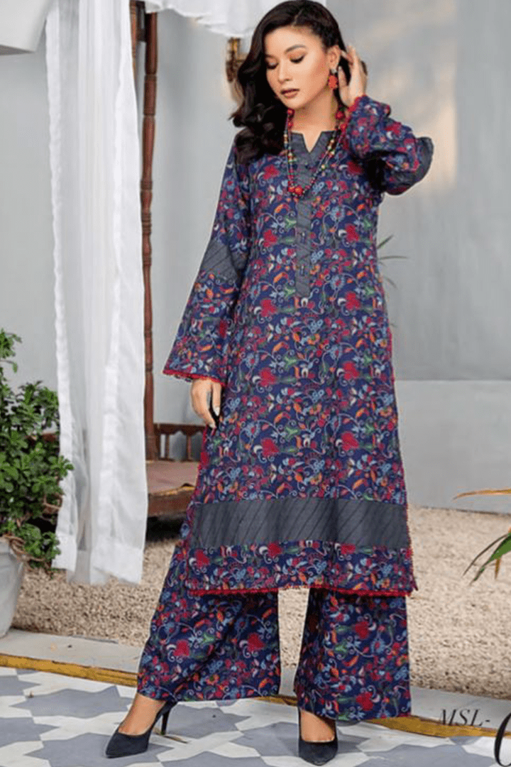 Munira Designer 2 Piece Stitched Dhanak Fabrics Printed Suit - MSL-01