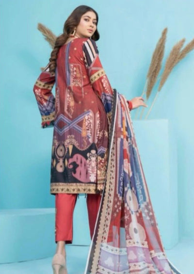 Munira Designer 3 Piece Stitched Embroidered Linen Suit - MSL-03