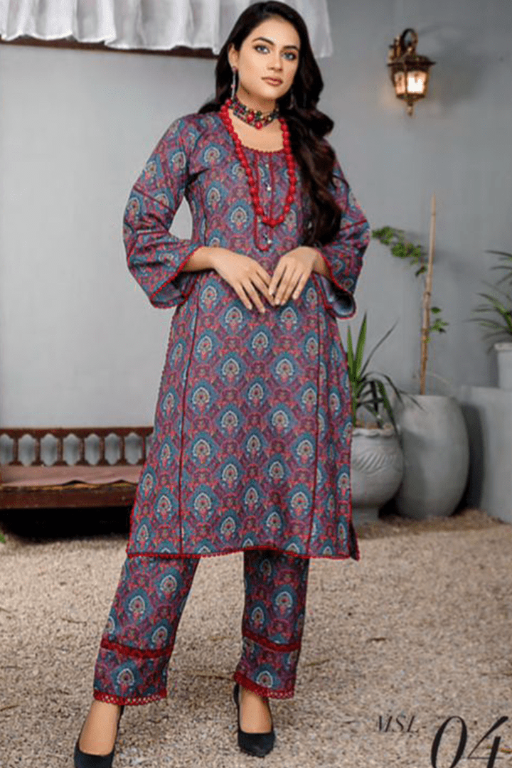 Munira Designer 2 Piece Stitched Dhanak Fabrics Printed Suit - MSL-04