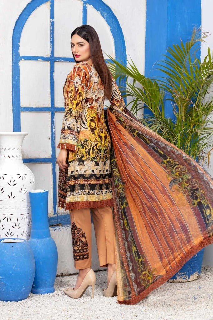 Munira Designer 3 Piece Stitched Digital Print Swiss Lawn Suit - MSL-06