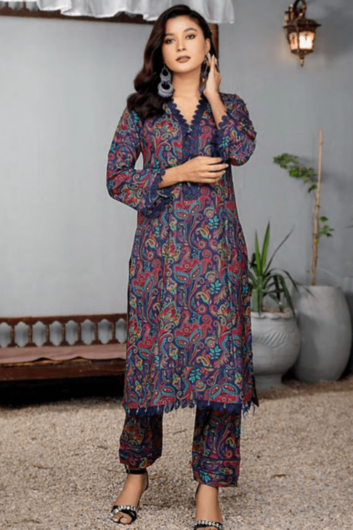 Munira Designer 2 Piece Stitched Dhanak Fabrics Printed Suit - MSL-06