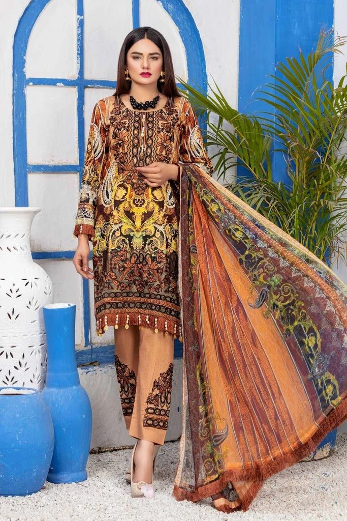 Munira Designer 3 Piece Stitched Digital Print Swiss Lawn Suit - MSL-06