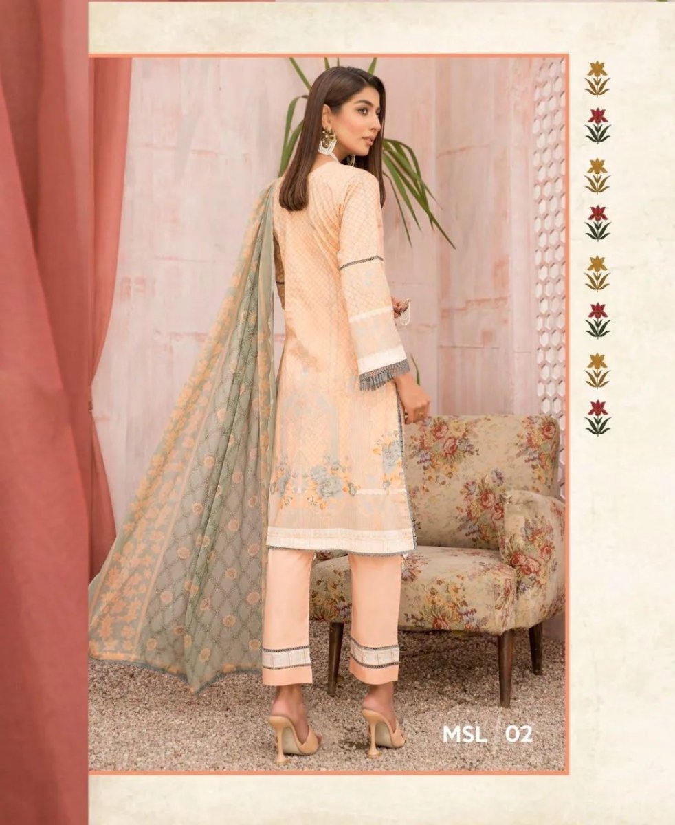Munira Designer 3 Piece Stitched Embroidered Chicken Kari style Suit - MSL 02