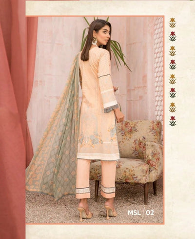 Munira Designer 3 Piece Stitched Embroidered Chicken Kari style Suit - MSL 02