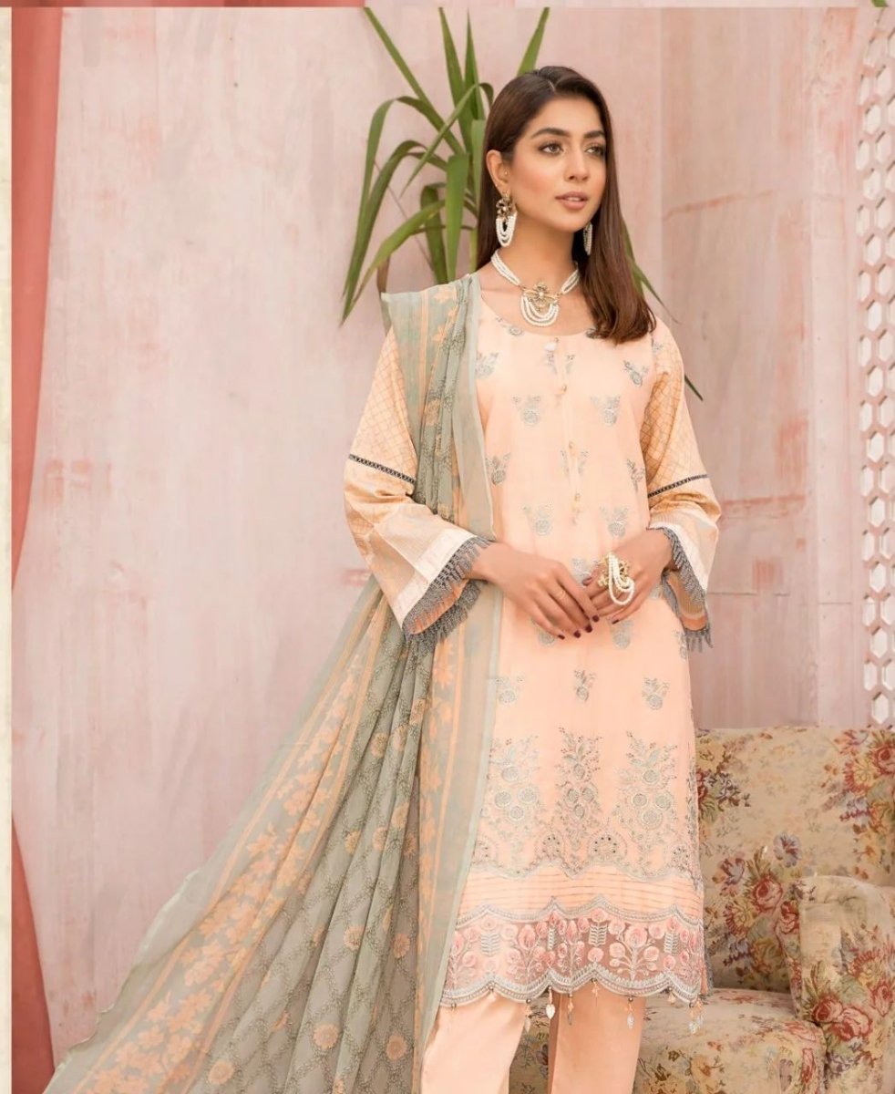 Munira Designer 3 Piece Stitched Embroidered Chicken Kari style Suit - MSL 02