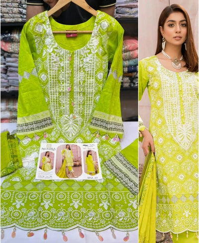Munira Designer 3 Piece Stitched Embroidered Chicken Kari style Suit - MSL 05