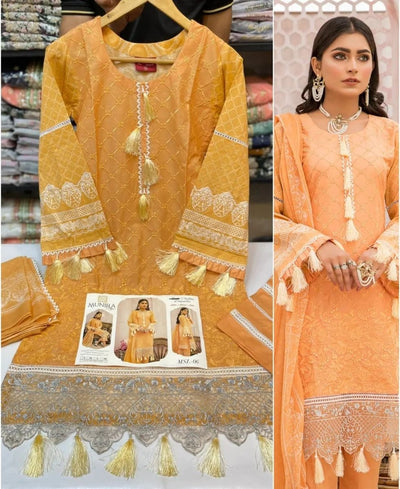 Munira Designer 3 Piece Stitched Embroidered Chicken Kari style Suit - MSL 06