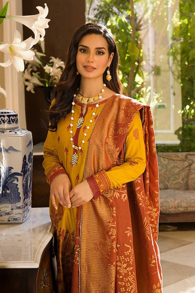 Rang Rasiya 3 Piece Stitched Embroidered Dobby Linen Suit D-01 REGAL