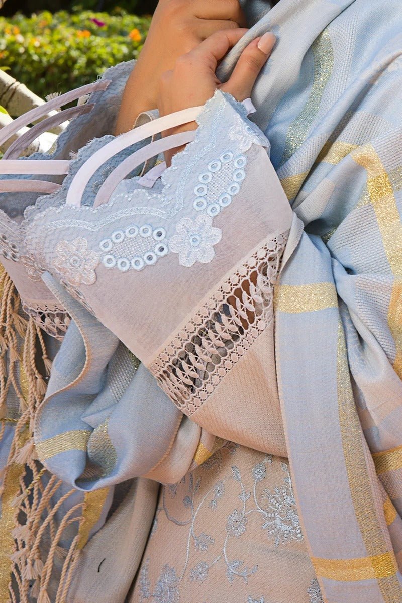 Rang Rasiya 3 Piece Stitched Embroidered Dobby Linen Suit D-05 RICHEL