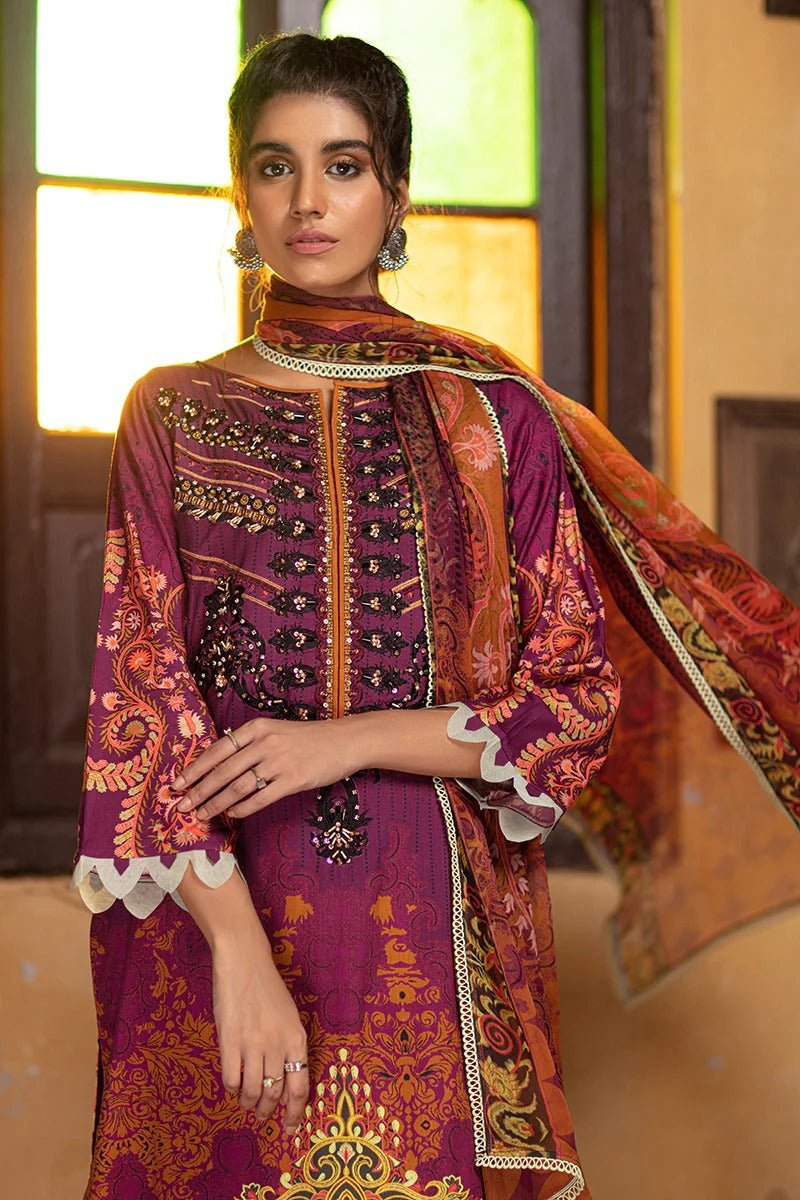 Rang Rasiya 3 Piece Stitched Embroidered digitally printed Suit D-639 Roop