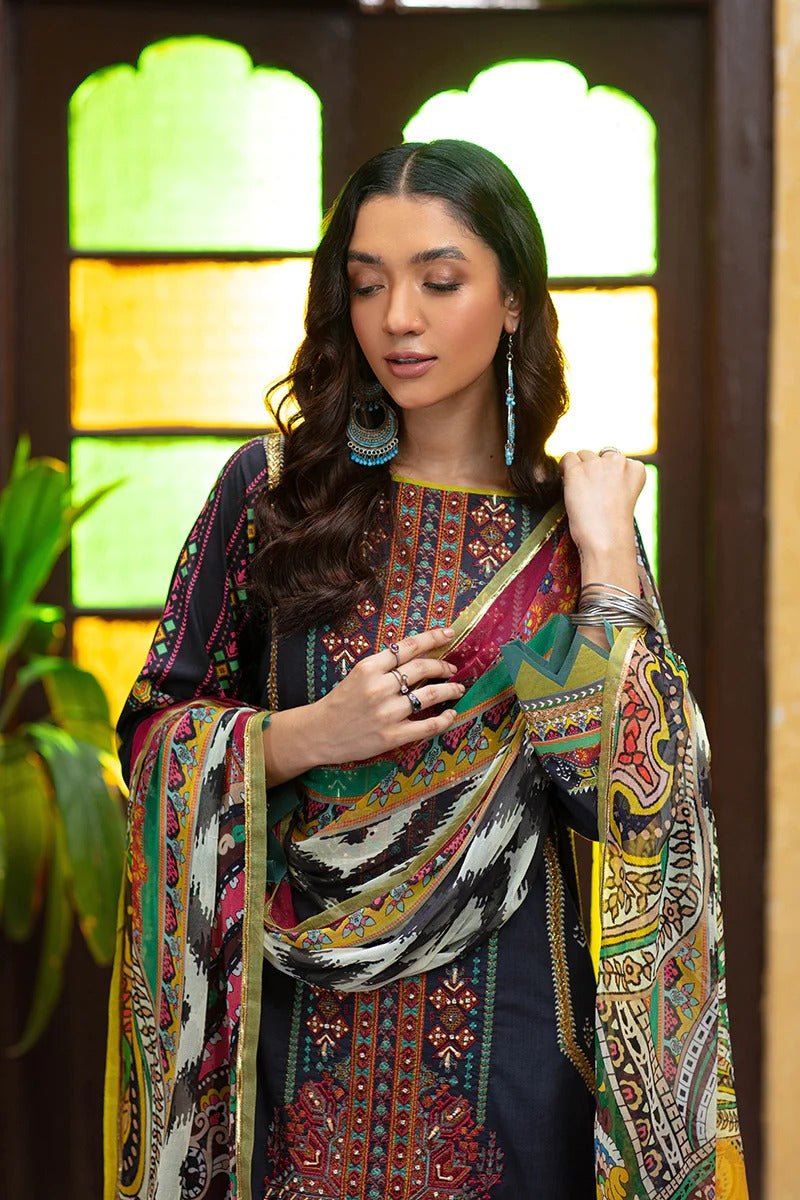 Rang Rasiya 3 Piece Stitched Embroidered digitally printed Suit D-634 Rumi