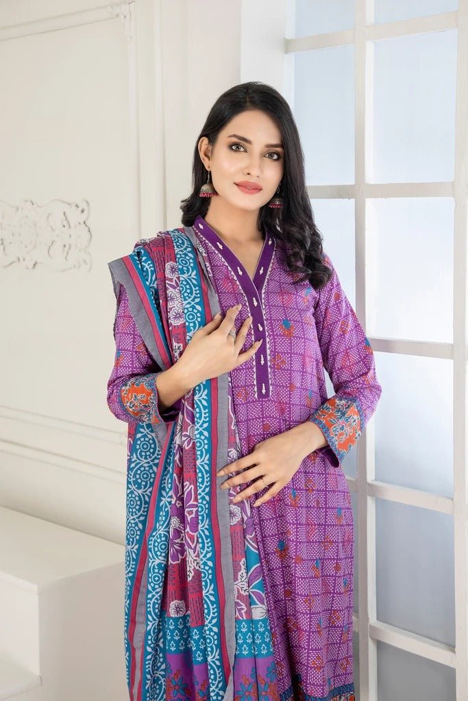 Lakhany 3 Piece Unstitched Printed Wash & Wear wrinkle free Suit SAF-622-A