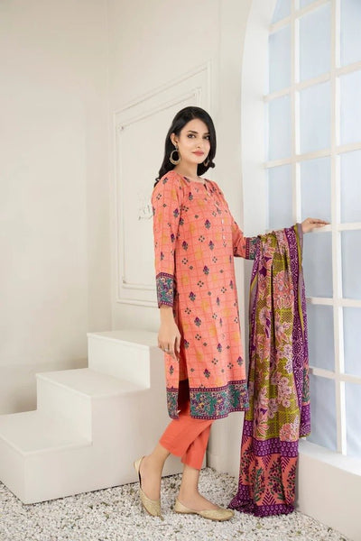 Lakhany 3 Piece Unstitched Printed Wash & Wear wrinkle free Suit SAF-622-C
