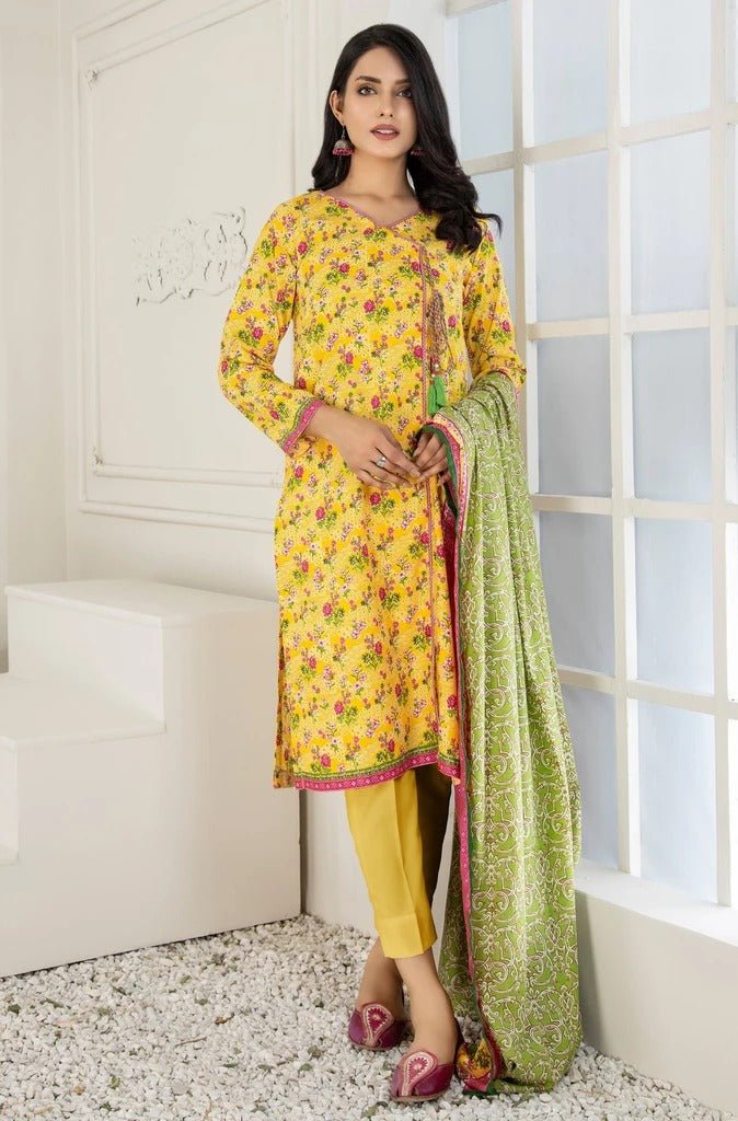 Lakhany 3 Piece Unstitched Printed Wash & Wear wrinkle free Suit SAF-623-C