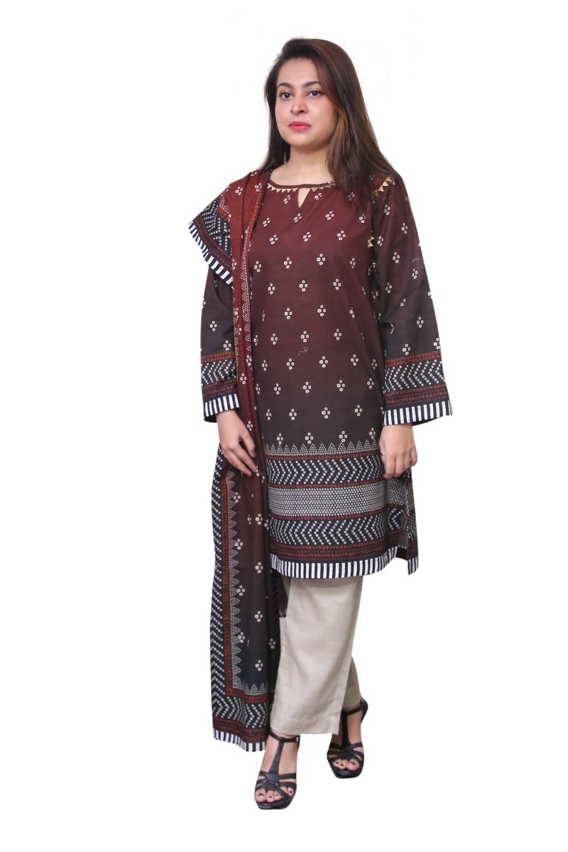 ZS Textile Salina Khaddar Printed Stitched 3 Piece Suit SKP5-002