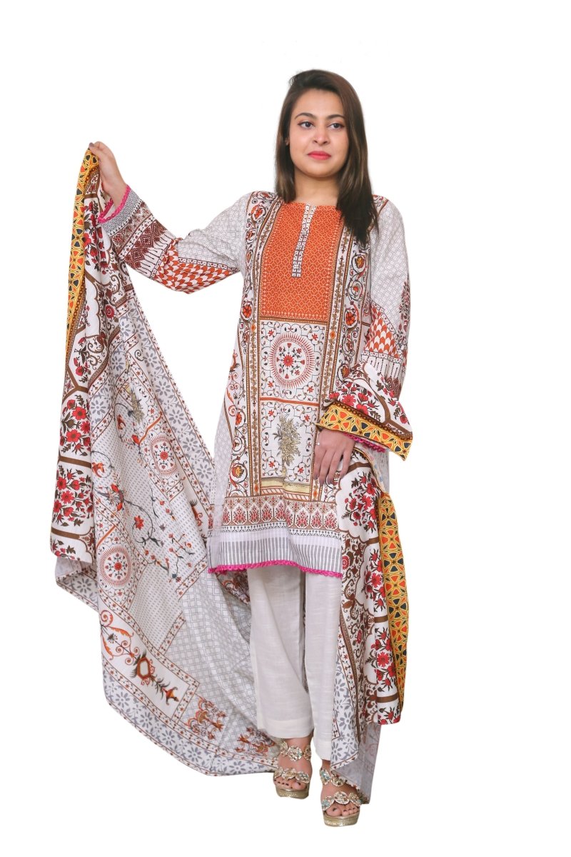 ZS Textile Salina Khaddar Printed Stitched 3 Piece Suit SKP5-007