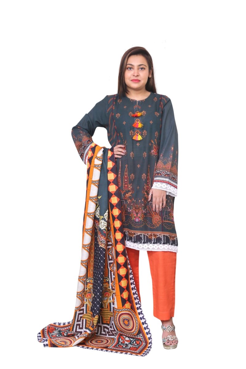 ZS Textile Salina Khaddar Printed Stitched 3 Piece Suit SKP5-011