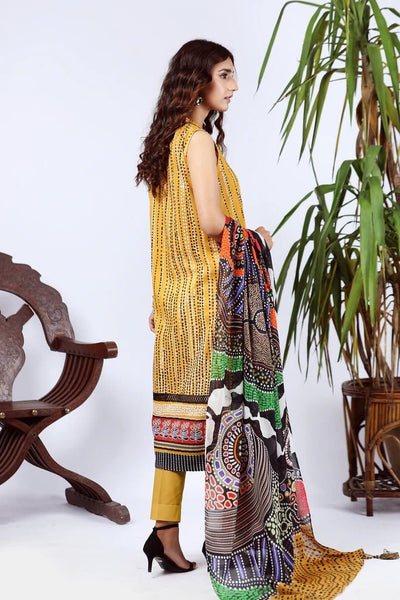 Lakhany 3 Piece Unstitched Summer Printed Lawn Suit - SPL-2243