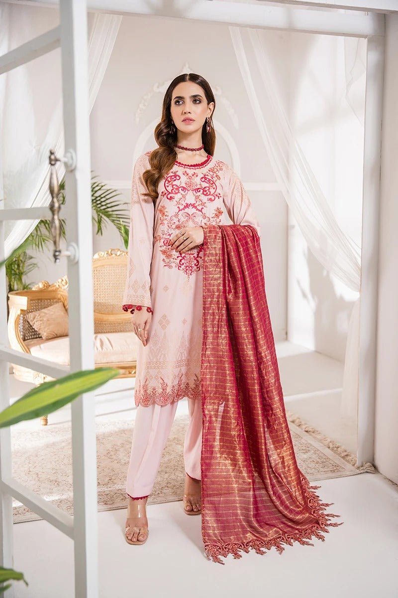 RAAYA Luxury Embroidered Jacquard Stitched 3pc Suit D-12 SQUIN