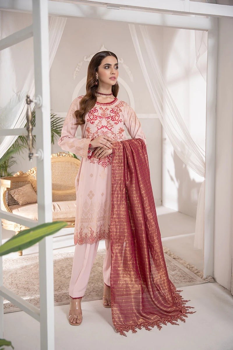 RAAYA Luxury Embroidered Jacquard Stitched 3pc Suit D-12 SQUIN