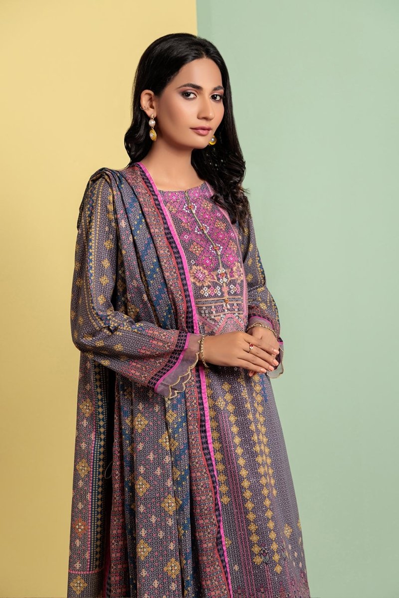 Ready To Wear Bonanza 3 Piece Digital Printed Lawn Suit - SSO233P38-GRAY