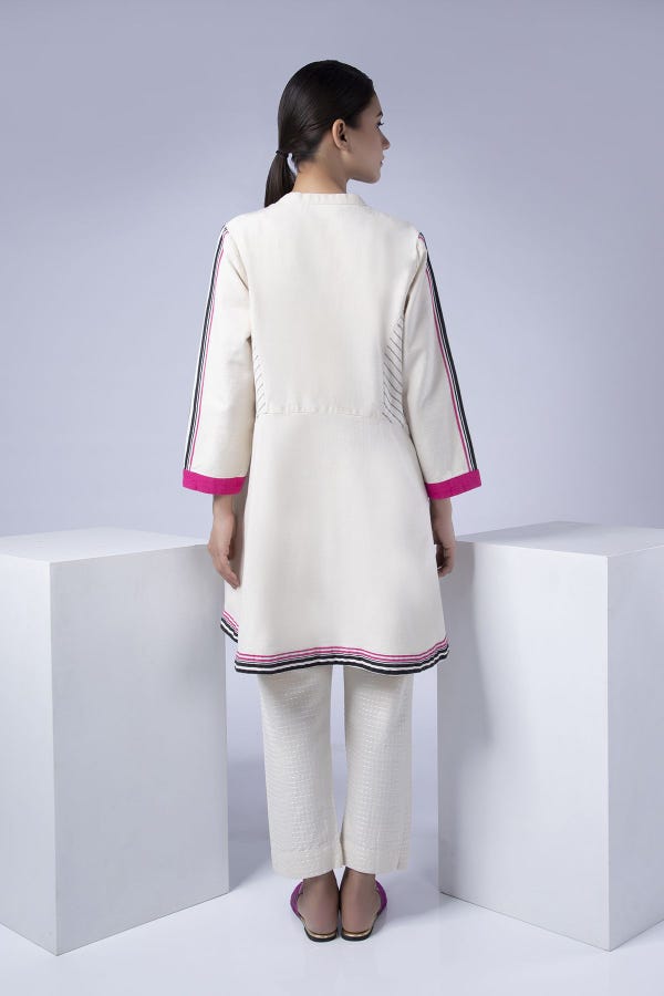 Ready to Wear Winter  Khaadi Short White Fusion Top TF-19403