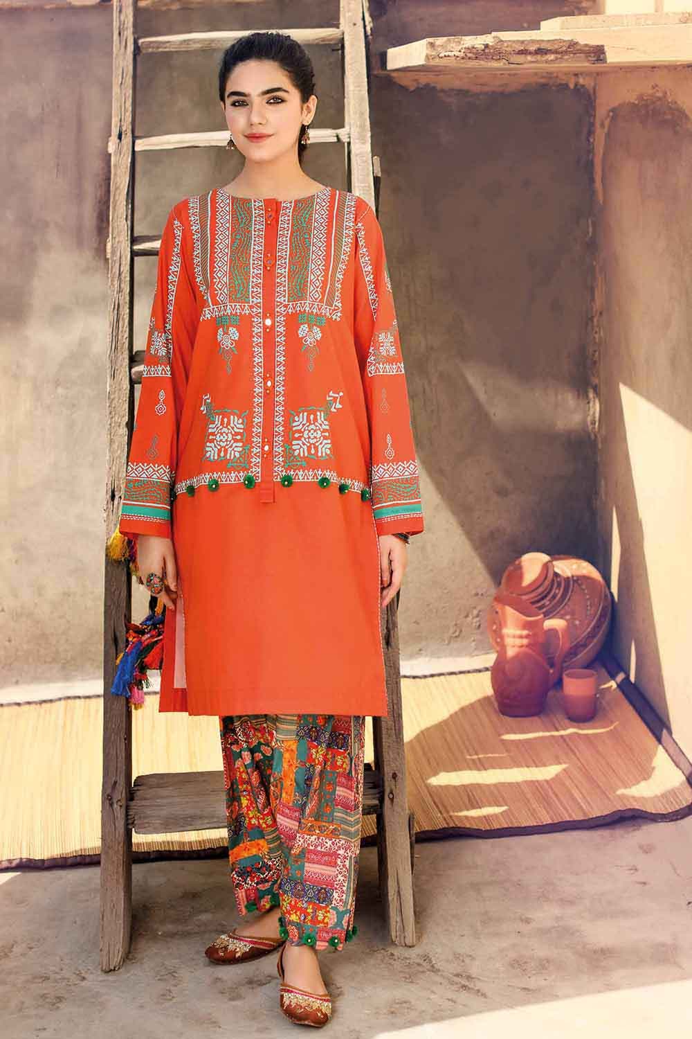 Gul Ahmed 2PC Stitched Printed Lawn Shirt Trousers TL-370