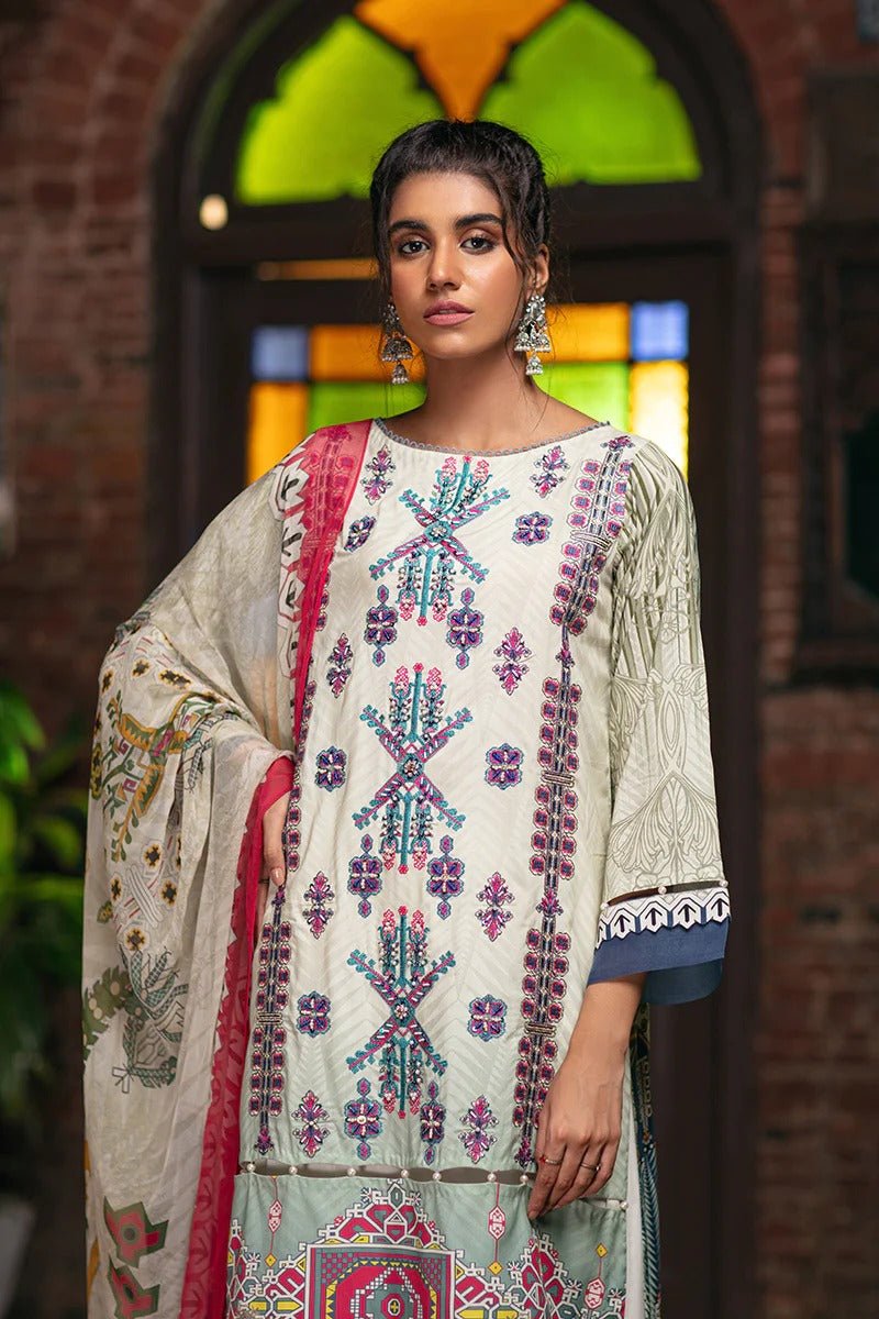 Rang Rasiya 3 Piece Stitched Embroidered digitally printed Suit D-643 Tricot