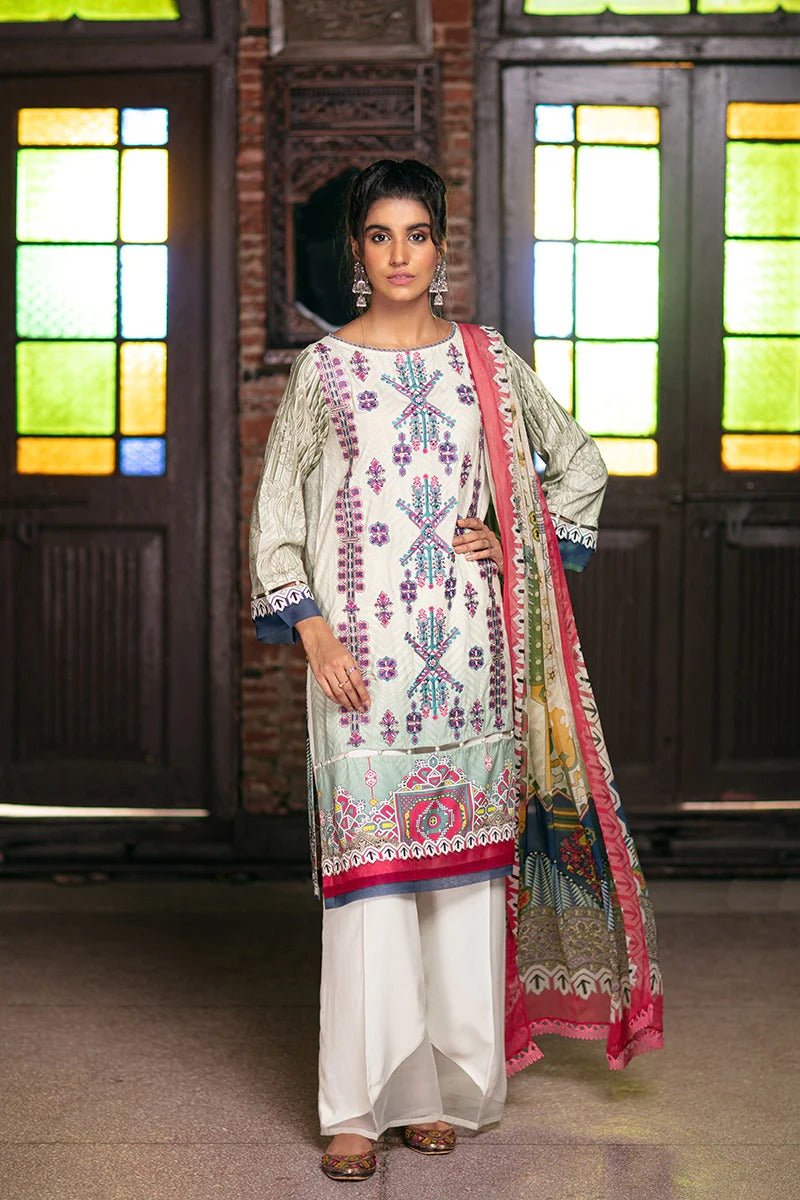 Rang Rasiya 3 Piece Stitched Embroidered digitally printed Suit D-643 Tricot