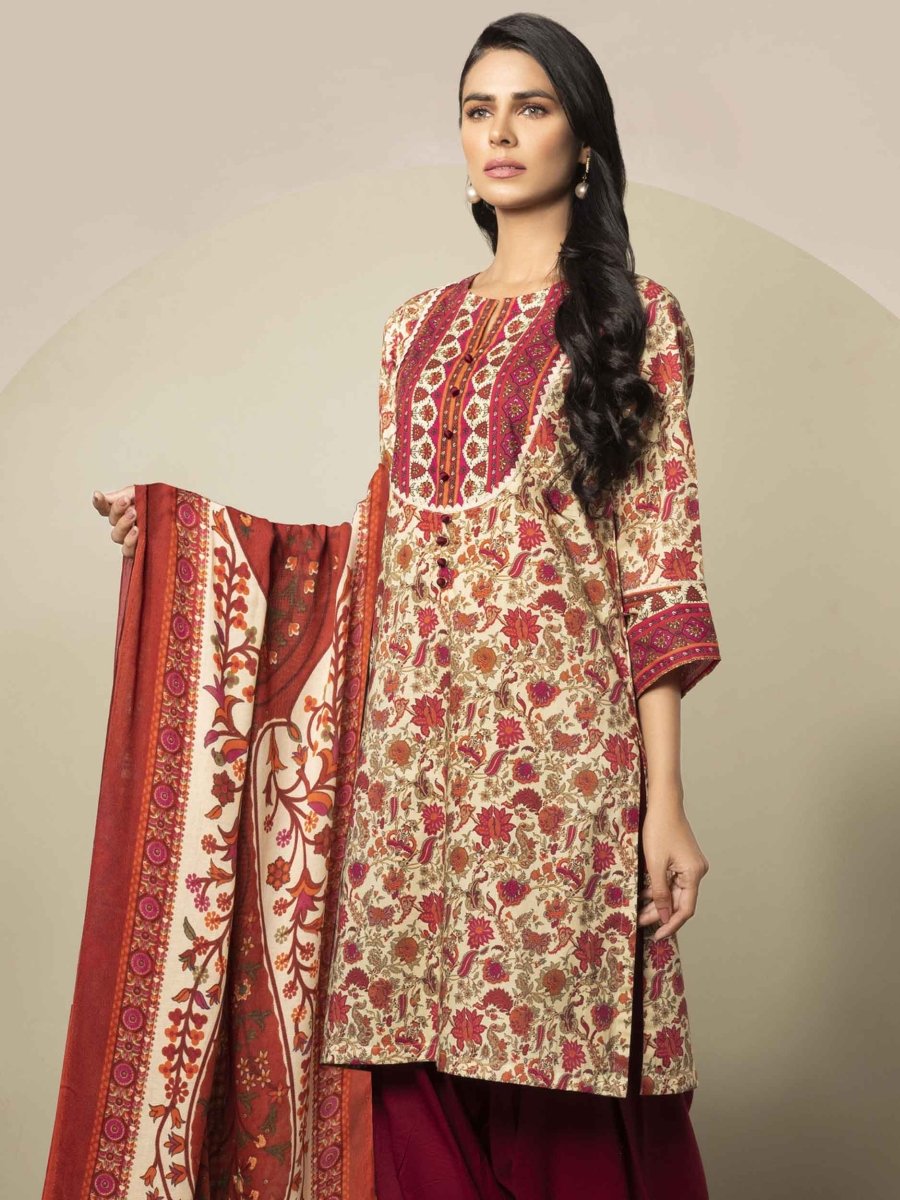 Limelight 2 Piece Unstitched  Winter Cotton Suit U-0930-B Yellow