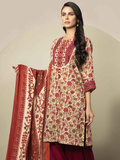 Limelight 2 Piece Unstitched  Winter Cotton Suit U-0930-B Yellow